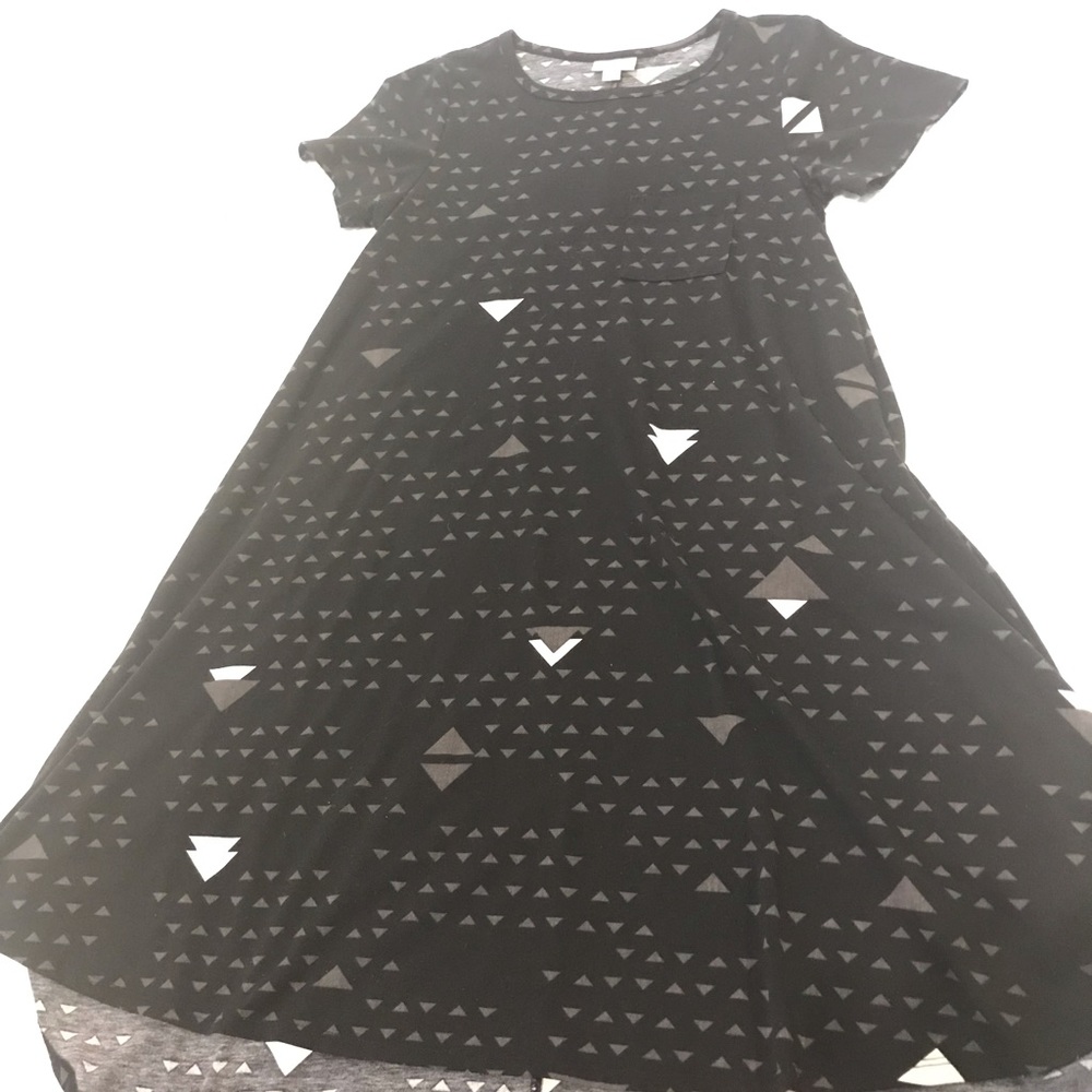 LulaRoe Black Geometric Print Carly XS